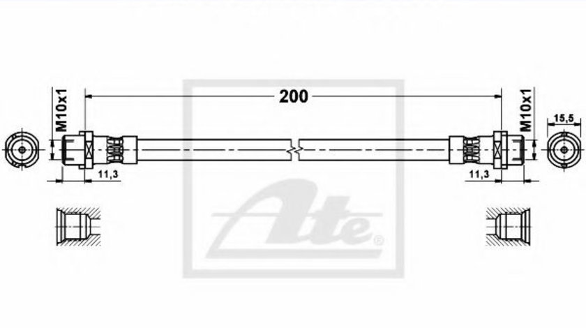 Furtun frana BMW X5 (E70) (2007 - 2013) ATE 83.6255-0200.3 piesa NOUA