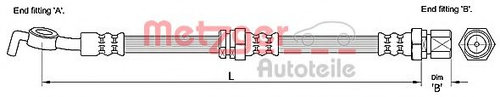 Furtun frana CHEVROLET LACETTI (J200) (2003 - 2016) METZGER 4110193 piesa NOUA