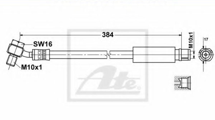 Furtun frana CHEVROLET MALIBU (V300) (2012 - 2016) ATE 24.5176-0384.3 piesa NOUA