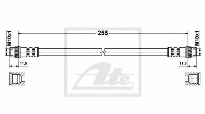 Furtun frana CITROEN BERLINGO caroserie (M) (1996 - 2016) ATE 24.5229-0255.3 piesa NOUA