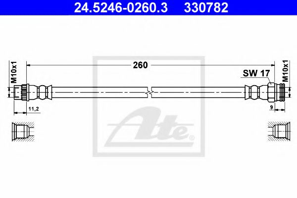 Furtun frana CITROEN BERLINGO (MF) (1996 - 2016) ATE 24.5246-0260.3 piesa NOUA