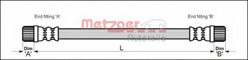 Furtun frana CITROEN BERLINGO (MF) (1996 - 2016) METZGER 4111152 piesa NOUA