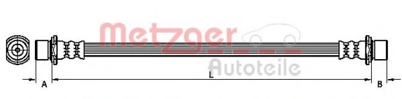 Furtun frana CITROEN C1 (PM, PN) (2005 - 2016) METZGER 4110114 piesa NOUA