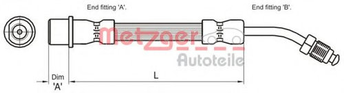 Furtun frana CITROEN C5 III Break (TD) (2008 - 2016) METZGER 4111109 piesa NOUA
