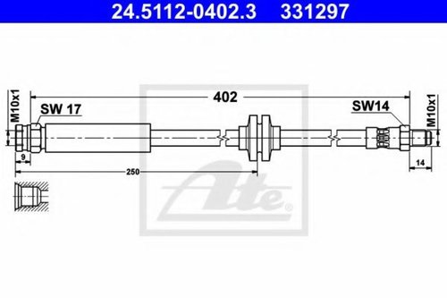 Furtun frana CITROEN NEMO combi (2009 - 2016) ATE 24.5112-0402.3 piesa NOUA