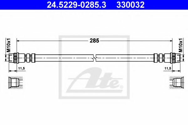 Furtun frana DACIA LOGAN MCV (KS) (2007 - 2016) ATE 24.5229-0285.3 piesa NOUA