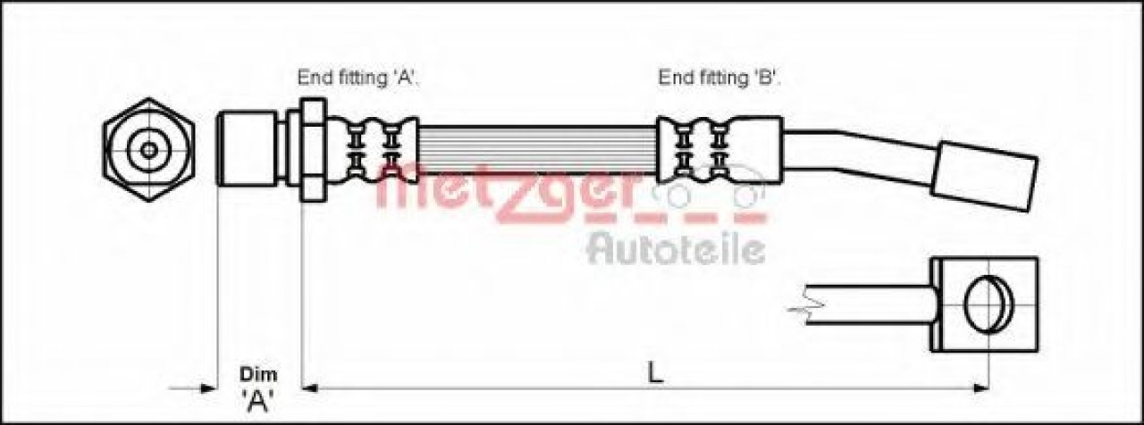 Furtun frana DAEWOO LANOS limuzina (KLAT) (1997 - 2016) METZGER 4114679 piesa NOUA