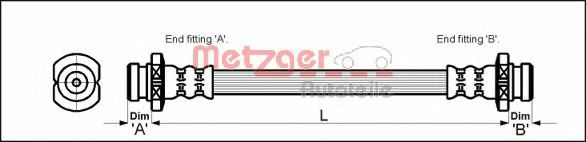 Furtun frana DAEWOO MATIZ (KLYA) (1998 - 2016) METZGER 4110611 piesa NOUA