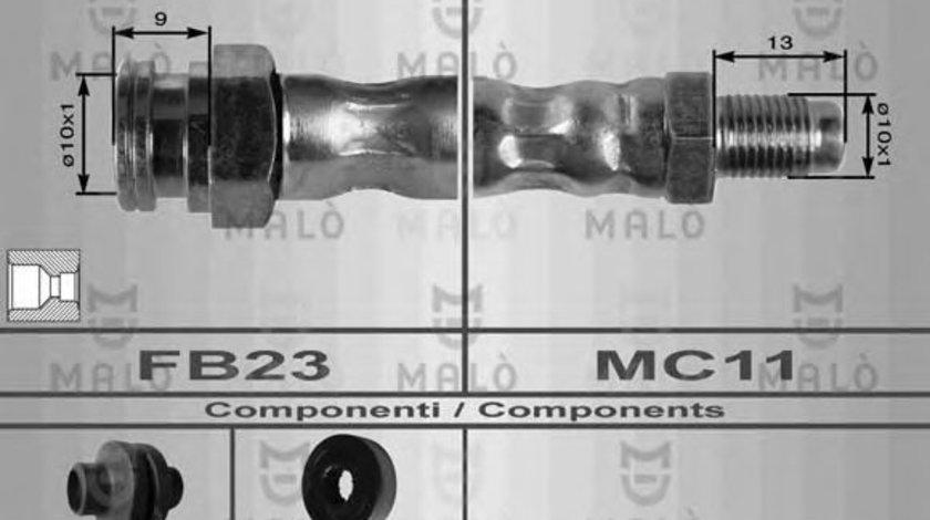 Furtun frana FIAT ALBEA (178) (1996 - 2009) MALO 8606 piesa NOUA