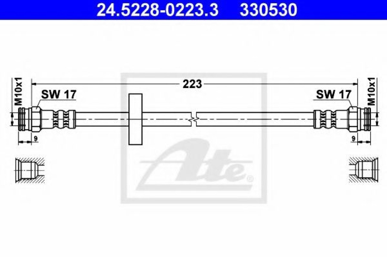 Furtun frana FIAT BRAVO I (182) (1995 - 2001) ATE 24.5228-0223.3 piesa NOUA