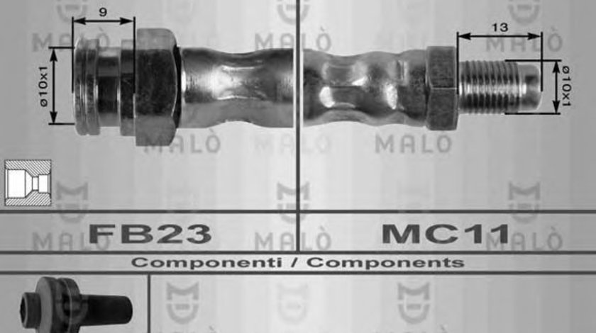 Furtun frana FIAT CROMA (154) (1985 - 1996) MALO 8401 piesa NOUA