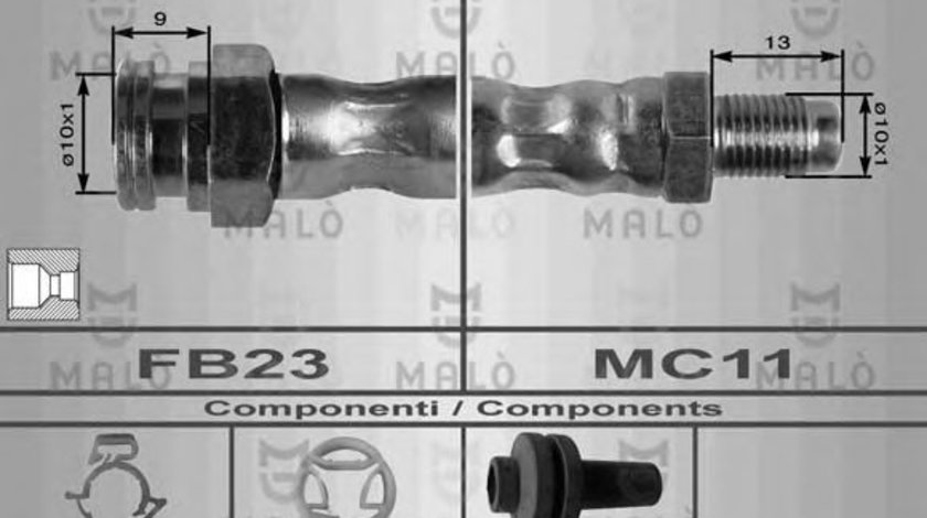 Furtun frana FIAT CROMA (154) (1985 - 1996) MALO 8433 piesa NOUA