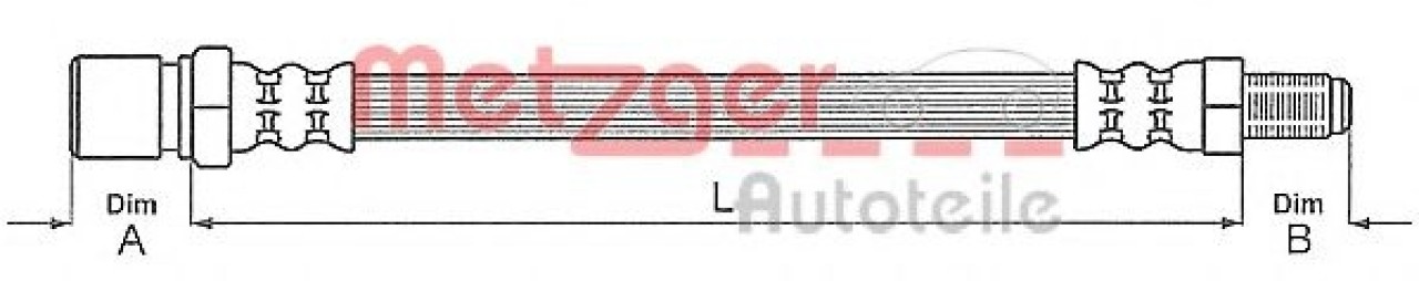 Furtun frana FIAT DOBLO Cargo (223) (2000 - 2016) METZGER 4118505 piesa NOUA