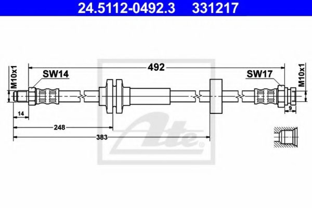 Furtun frana FIAT DUCATO bus (250, 290) (2006 - 2016) ATE 24.5112-0492.3 piesa NOUA