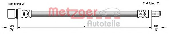 Furtun frana FIAT DUCATO platou / sasiu (230) (1994 - 2002) METZGER 4111112 piesa NOUA