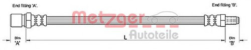 Furtun frana FIAT DUCATO platou / sasiu (230) (1994 - 2002) METZGER 4111112 piesa NOUA
