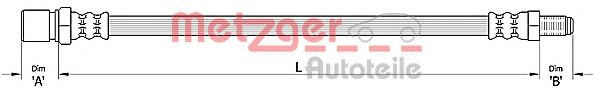 Furtun frana FIAT PANDA (169) (2003 - 2016) METZGER 4110310 piesa NOUA