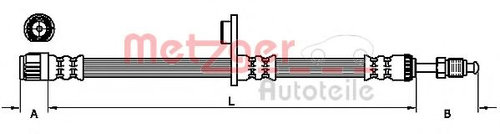 Furtun frana FIAT SCUDO caroserie (272, 270) (2007 - 2016) METZGER 4110749 piesa NOUA