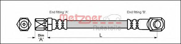 Furtun frana FIAT STRADA I (138A) (1978 - 1987) METZGER 4117018 piesa NOUA