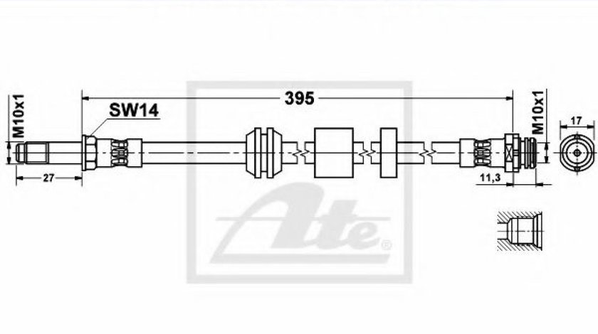 Furtun frana FORD C-MAX (DM2) (2007 - 2016) ATE 83.7716-0397.3 piesa NOUA