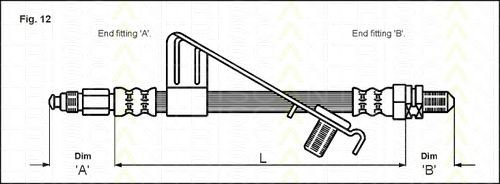 Furtun frana FORD COURIER (J3, J5) (1996 - 2016) TRISCAN 8150 16129 piesa NOUA