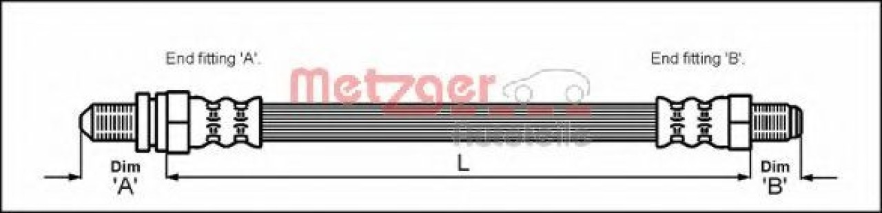 Furtun frana FORD FIESTA IV (JA, JB) (1995 - 2002) METZGER 4112517 piesa NOUA