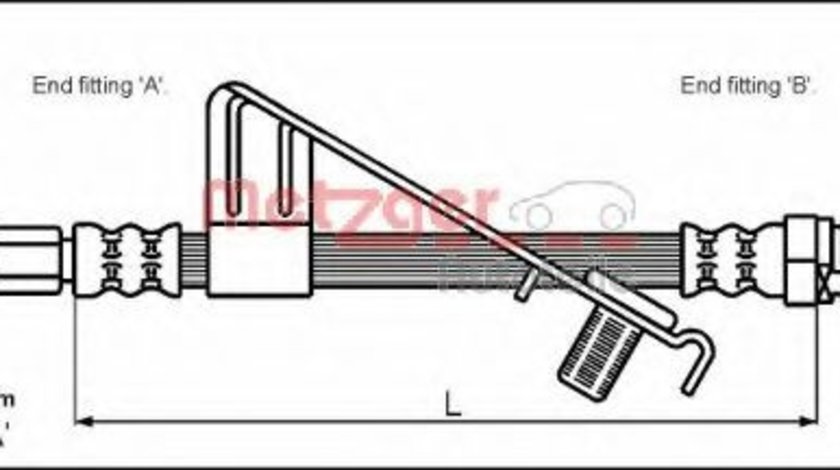 Furtun frana FORD FIESTA IV (JA, JB) (1995 - 2002) METZGER 4112527 piesa NOUA