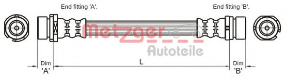 Furtun frana FORD FIESTA V (JH, JD) (2001 - 2010) METZGER 4112336 piesa NOUA