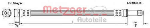 Furtun frana FORD FOCUS II Combi (DA) (2004 - 2012) METZGER 4110231 piesa NOUA