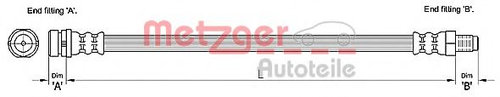 Furtun frana FORD FOCUS II Limuzina (DA) (2005 - 2016) METZGER 4110238 piesa NOUA