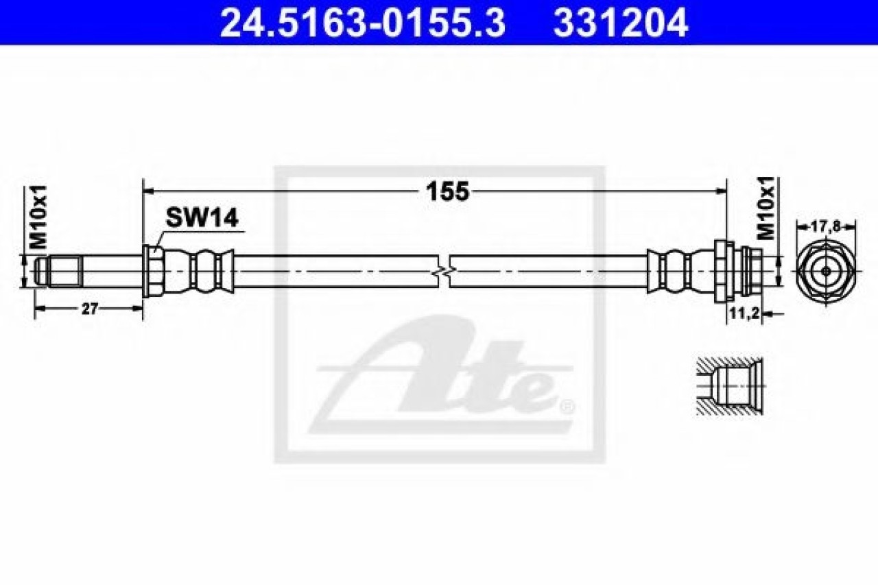 Furtun frana FORD GALAXY (WA6) (2006 - 2015) ATE 24.5163-0155.3 piesa NOUA