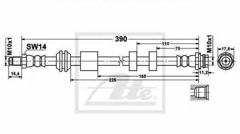 Furtun frana FORD GALAXY WA6 ATE 24.5162-0390.3