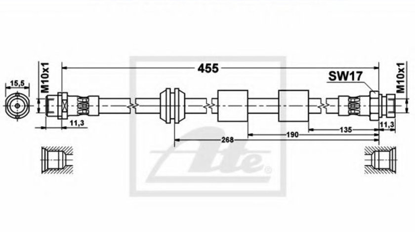 Furtun frana FORD GALAXY (WGR) (1995 - 2006) ATE 83.6219-0455.3 piesa NOUA