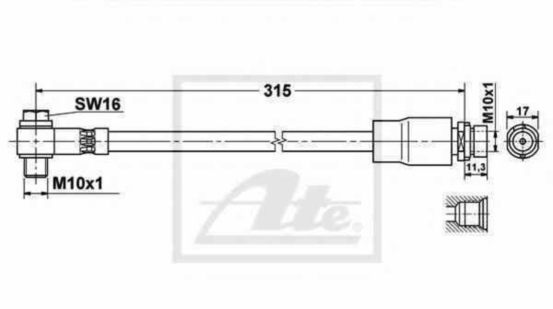 Furtun frana FORD MONDEO II limuzina BFP ATE 24.5164-0317.3