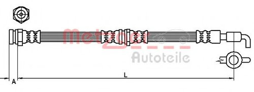 Furtun frana FORD RANGER (ER, EQ) (1998 - 2006) METZGER 4111037 piesa NOUA