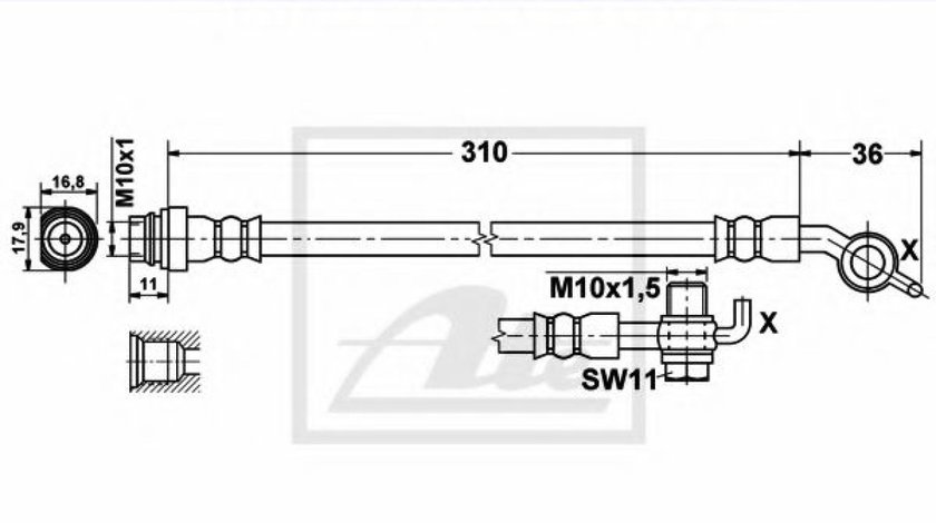 Furtun frana FORD S-MAX (WA6) (2006 - 2016) ATE 24.5133-0311.3 piesa NOUA