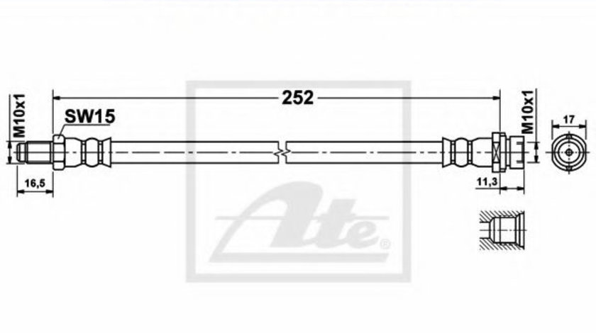 Furtun frana FORD TRANSIT bus (2006 - 2014) ATE 24.5124-0252.3 piesa NOUA