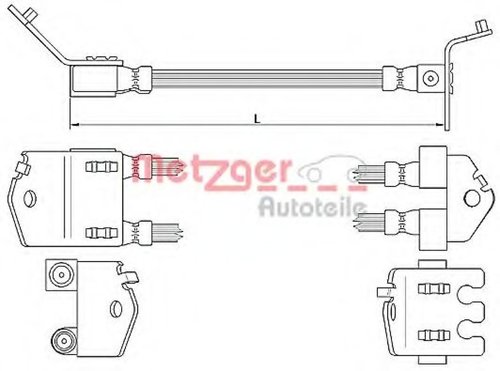 Furtun frana FORD TRANSIT bus (FD, FB, FS, FZ, FC) (2000 - 2006) METZGER 4112547 piesa NOUA