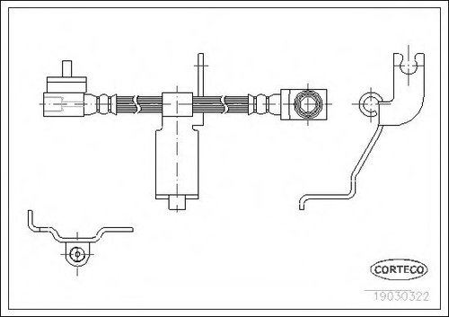 Furtun frana FORD TRANSIT bus (FD, FB, FS, FZ, FC) (2000 - 2006) CORTECO 19030322 piesa NOUA