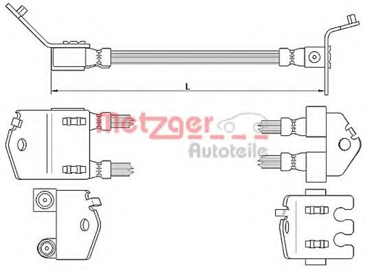 Furtun frana FORD TRANSIT caroserie (FA) (2000 - 2006) METZGER 4112547 piesa NOUA