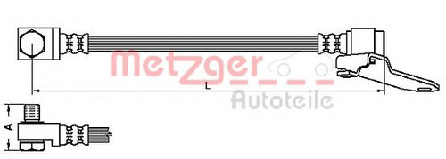 Furtun frana FORD TRANSIT CONNECT (P65, P70, P80) (2002 - 2016) METZGER 4112545 piesa NOUA