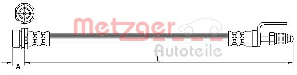 Furtun frana FORD TRANSIT CUSTOM caroserie (2012 - 2016) METZGER 4111334 piesa NOUA
