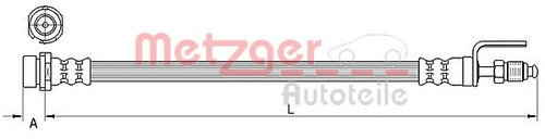 Furtun frana FORD TRANSIT CUSTOM caroserie (2012 - 2016) METZGER 4111334 piesa NOUA