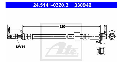 Furtun frana Ford Transit MK5 / MK6 330949 ( LICHIDARE DE STOC)