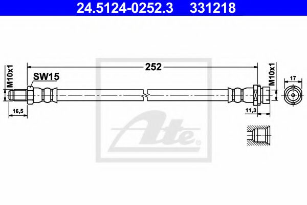 Furtun frana FORD TRANSIT platou / sasiu (2006 - 2014) ATE 24.5124-0252.3 piesa NOUA