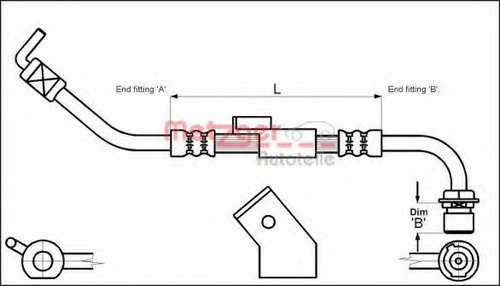 Furtun frana FORD TRANSIT platou / sasiu (E) (1994 - 2000) METZGER 4112334 piesa NOUA