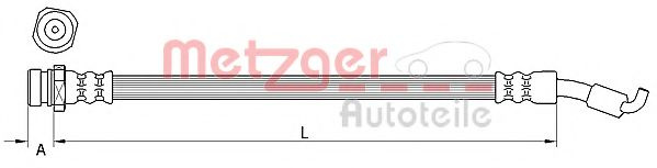 Furtun frana HYUNDAI ix35 (LM, EL, ELH) (2009 - 2016) METZGER 4111440 piesa NOUA