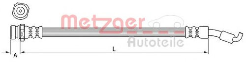 Furtun frana HYUNDAI ix35 (LM, EL, ELH) (2009 - 2016) METZGER 4111440 piesa NOUA
