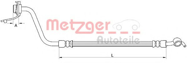Furtun frana HYUNDAI SANTA FE II (CM) (2005 - 2012) METZGER 4111056 piesa NOUA
