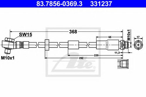 Furtun frana JAGUAR X-TYPE (CF1) (2001 - 2009) ATE 83.7856-0369.3 piesa NOUA